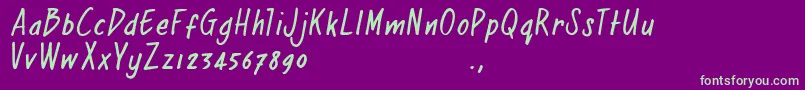 Rjoetrial Font – Green Fonts on Purple Background