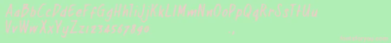 Rjoetrial Font – Pink Fonts on Green Background