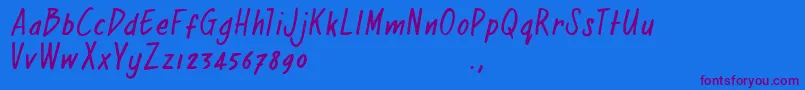 Rjoetrial Font – Purple Fonts on Blue Background