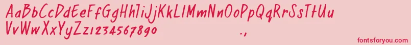 Rjoetrial Font – Red Fonts on Pink Background