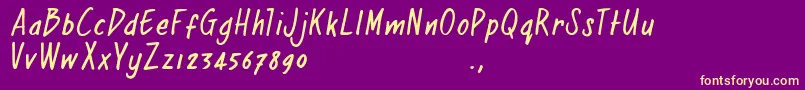 Rjoetrial Font – Yellow Fonts on Purple Background