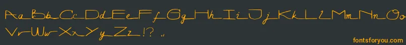 フォントLunagraph – 黒い背景にオレンジの文字