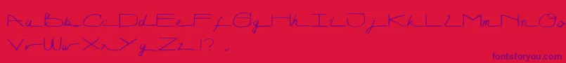 Police Lunagraph – polices violettes sur fond rouge