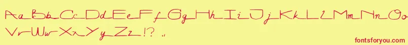 fuente Lunagraph – Fuentes Rojas Sobre Fondo Amarillo