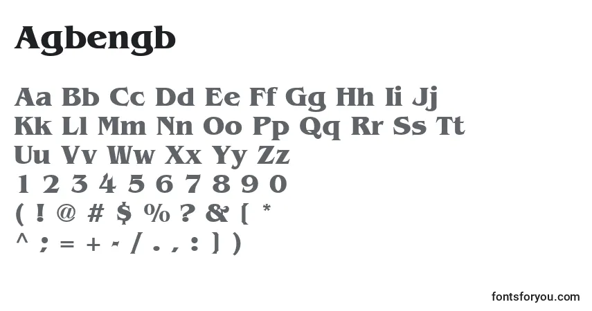 A fonte Agbengb – alfabeto, números, caracteres especiais