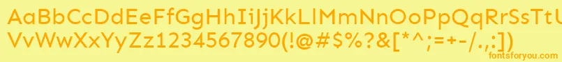 SenRegular Font – Orange Fonts on Yellow Background