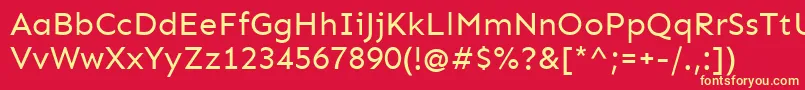 SenRegular Font – Yellow Fonts on Red Background