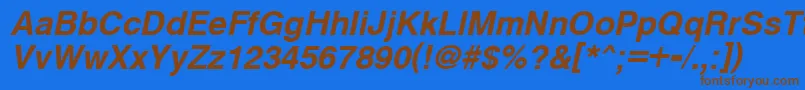 fuente CyrveticaBoldOblique – Fuentes Marrones Sobre Fondo Azul