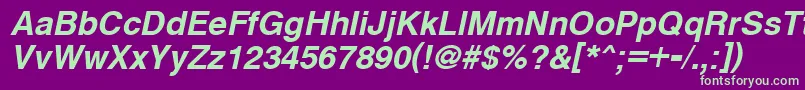 CyrveticaBoldOblique-Schriftart – Grüne Schriften auf violettem Hintergrund