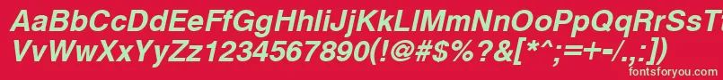 CyrveticaBoldOblique Font – Green Fonts on Red Background