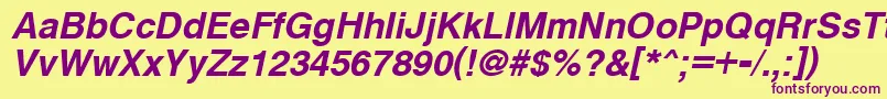 CyrveticaBoldOblique Font – Purple Fonts on Yellow Background