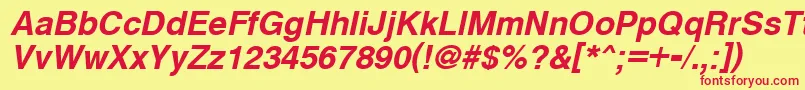 CyrveticaBoldOblique Font – Red Fonts on Yellow Background