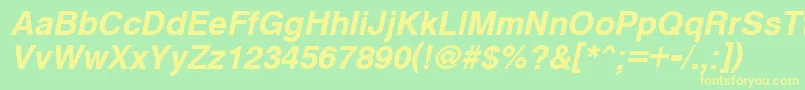 CyrveticaBoldOblique Font – Yellow Fonts on Green Background