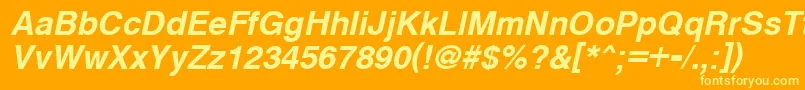 CyrveticaBoldOblique Font – Yellow Fonts on Orange Background