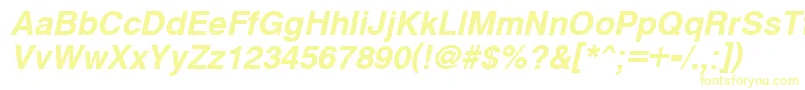 Czcionka CyrveticaBoldOblique – żółte czcionki