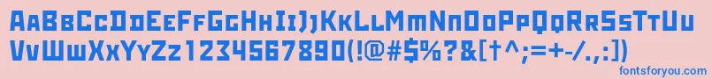 Rodchenkoc Font – Blue Fonts on Pink Background