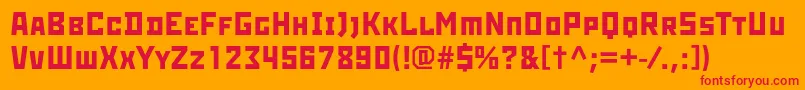 Rodchenkoc Font – Red Fonts on Orange Background
