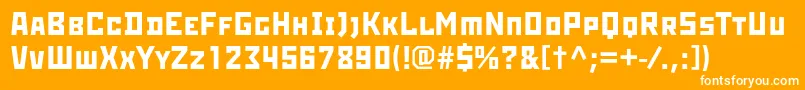 Rodchenkoc-Schriftart – Weiße Schriften auf orangefarbenem Hintergrund