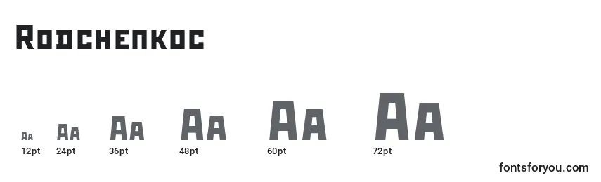 Rodchenkoc Font Sizes