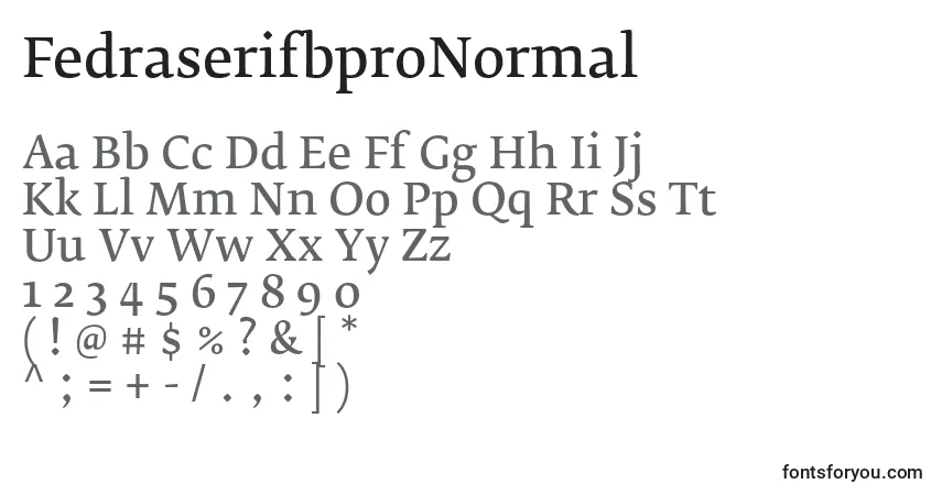Schriftart FedraserifbproNormal – Alphabet, Zahlen, spezielle Symbole