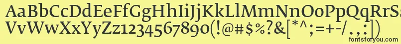 FedraserifbproNormal Font – Black Fonts on Yellow Background