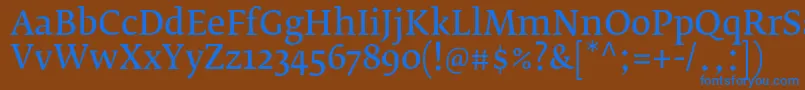 Шрифт FedraserifbproNormal – синие шрифты на коричневом фоне