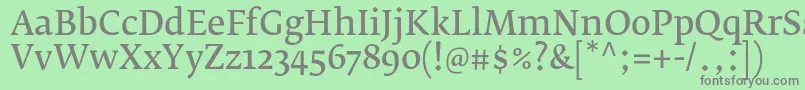 FedraserifbproNormal Font – Gray Fonts on Green Background