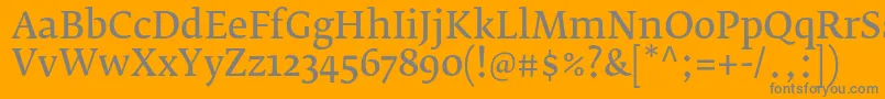 Czcionka FedraserifbproNormal – szare czcionki na pomarańczowym tle