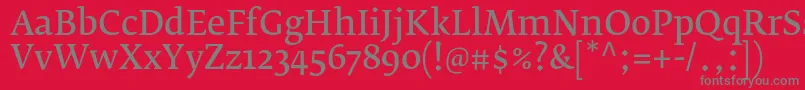FedraserifbproNormal Font – Gray Fonts on Red Background