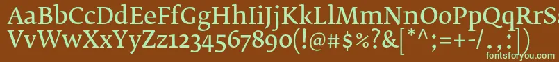 Шрифт FedraserifbproNormal – зелёные шрифты на коричневом фоне