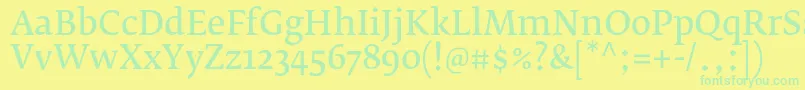 More about FedraserifbproNormal Font FedraserifbproNormal Font – Green Fonts on Yellow Background