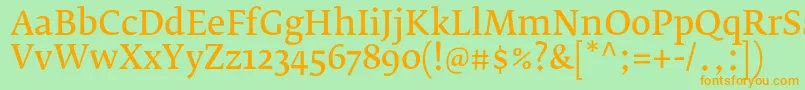Подробнее о шрифте FedraserifbproNormal Шрифт FedraserifbproNormal – оранжевые шрифты на зелёном фоне