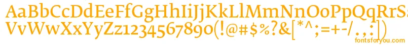 Czcionka FedraserifbproNormal – pomarańczowe czcionki na białym tle