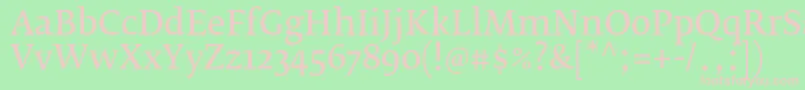 FedraserifbproNormal Font – Pink Fonts on Green Background