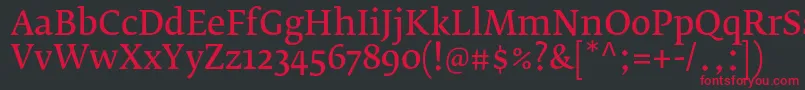 Czcionka FedraserifbproNormal – czerwone czcionki na czarnym tle