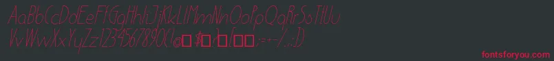 EnsureMediumItalic Font – Red Fonts on Black Background