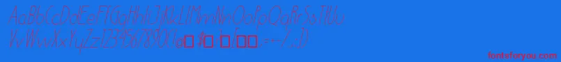 EnsureMediumItalic Font – Red Fonts on Blue Background