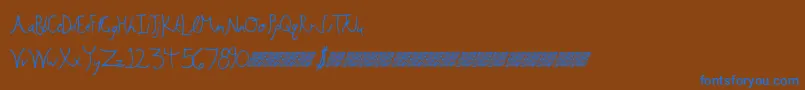 Floweringbuds Font – Blue Fonts on Brown Background