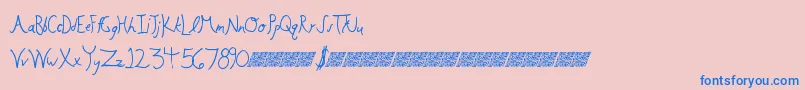 Шрифт Floweringbuds – синие шрифты на розовом фоне