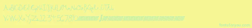 Floweringbuds Font – Green Fonts on Yellow Background