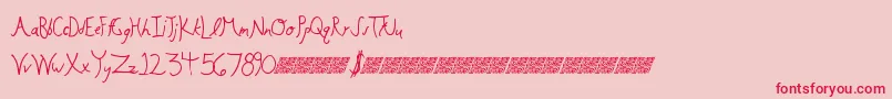 Шрифт Floweringbuds – красные шрифты на розовом фоне