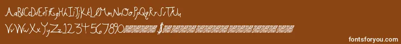 Floweringbuds-Schriftart – Weiße Schriften auf braunem Hintergrund