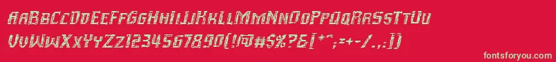 InhumanBbItalic Font – Green Fonts on Red Background