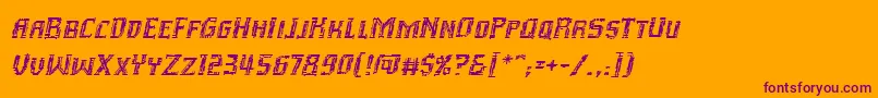 InhumanBbItalic Font – Purple Fonts on Orange Background