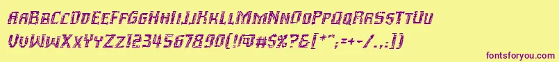 InhumanBbItalic Font – Purple Fonts on Yellow Background