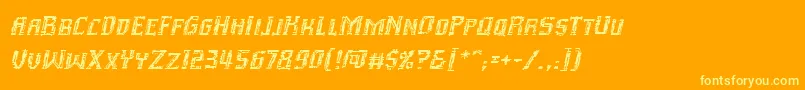 InhumanBbItalic Font – Yellow Fonts on Orange Background