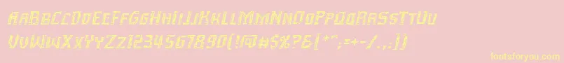 InhumanBbItalic Font – Yellow Fonts on Pink Background