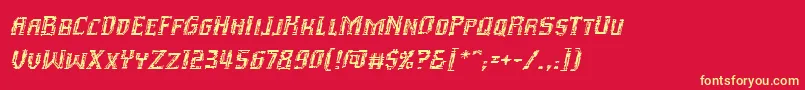 InhumanBbItalic Font – Yellow Fonts on Red Background