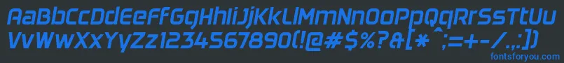 Police DaggersquareOblique – polices bleues sur fond noir