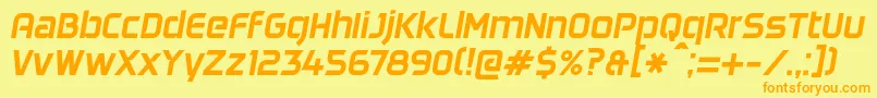 Police DaggersquareOblique – polices orange sur fond jaune